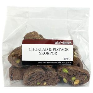 Olof Viktors Choklad & Pistageskorpor 200g