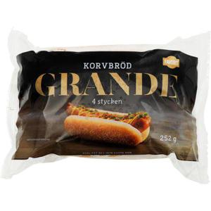 Favorit Korvbröd Grande Fryst 4-p 252g