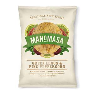 ManoMasa Tortilla Chips Green Lemon & Pink Peppercorn 160g