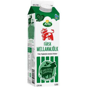 Arla Ko Mellanmjölk Färsk 1,5% 1L Arla