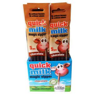 Quick Milk Ätbara Sugrör Choklad 5-p