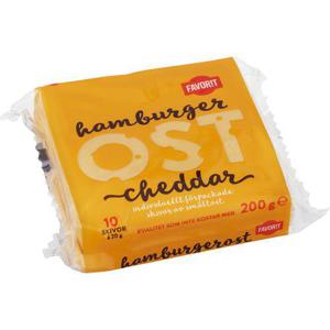 Favorit Hamburgerost Cheddar 200g