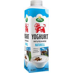 Arla Ko Yoghurt Naturell 3% 1000g Arla