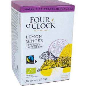 Four O´Clock Te Lemon Ginger Koffeinfri EKO/Fairtrade 16-p Four O'Clock