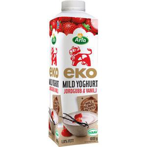 Arla Ko Ekologisk Yoghurt Mild Jordgubb & Vanilj 1,8% EKO 1000g Arla