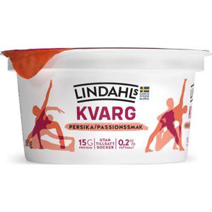 Lindahls Kvarg Persika & Passion Utan Tillsatt Socker 0,2% 150g