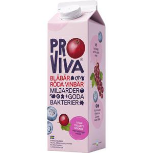 Proviva Fruktdryck Blåbär & Röda Vinbär Utan Tillsatt Socker 1L