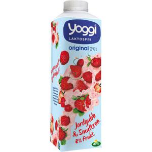 Yoggi Yoghurt Laktosfri Jordgubb & Smultron 1L