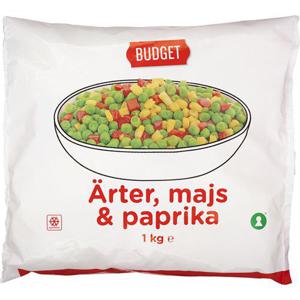 Budget Ärtor/Majs & Paprika Mix Fryst 1kg