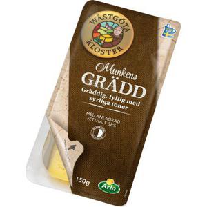 Wästgöta Kloster Munkens Gräddost skivad 150g 38%