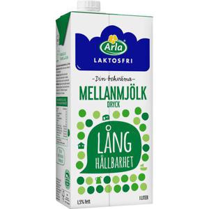 Arla Mellanmjölk Laktosfri med Lång Hållbarhet 1,5% 1l