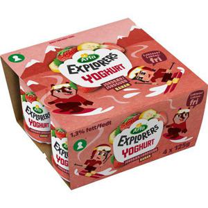 Arla Explorers Yoghurt Jordgubb & Banan Laktosfri 4x125g