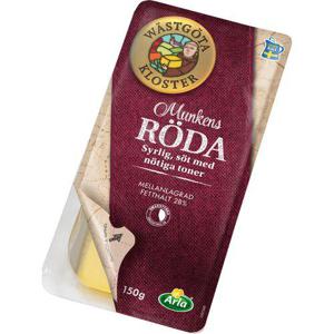 Wästgöta Kloster Munkens Röda Skivad 150g 28%