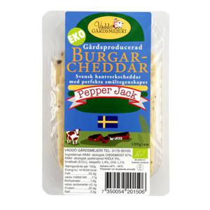 Väddö Gårdsmejeri Hamburgerost Cheddar Pepper Jack EKO 100g