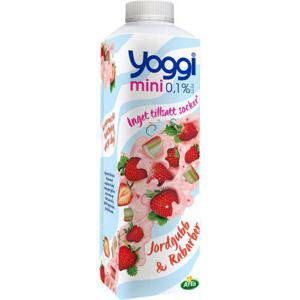 Yoggi Mini Jordgubb & Rabarber 1000g Arla