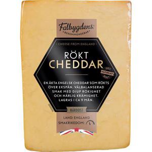 Falbygdens Rekommenderar Cheddar Rökt 34% ca 150g