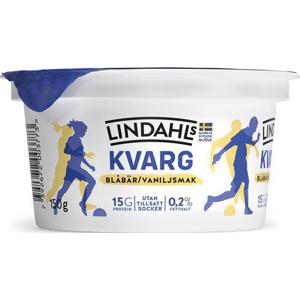 Lindahls Kvarg Blåbär & Vanilj Utan Tillsatt Socker 0,2% 150g