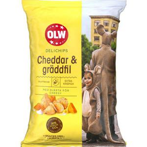 OLW Delichips Cheddar & Gräddfil 150g