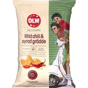 OLW Delichips Mild Chili & Syrad Grädde 150g