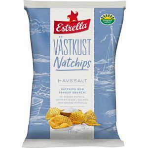 Estrella Nätchips Västkust Havssalt 160g