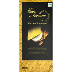 Con Amore Vit Choklad Med Kokos & Mandel Fairtrade 100g