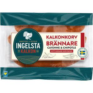 Ingelsta Kalkonkorv Cayenne & Chipotle 330g  Kalkon