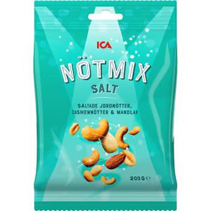 ICA Nötmix Saltade Jordnötter Cashew & Mandlar 200g