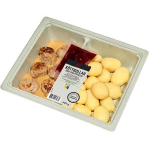 ICA Köttbullar och kokt kulpotatis med gräddsås 400g