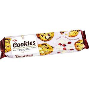 ICA Cookies Vit choklad & tranbär 150g