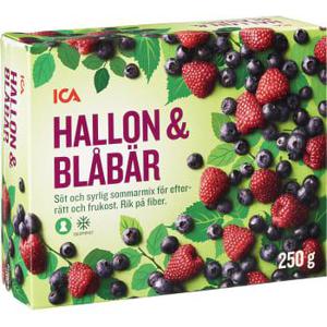 ICA Hallon & blåbär Fryst 250g