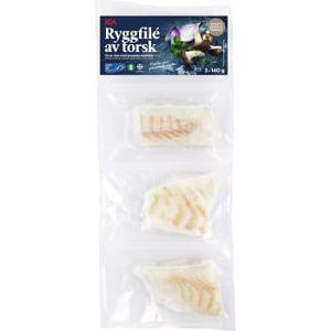 ICA Ryggfilé av Torsk Fryst 3-p 420g