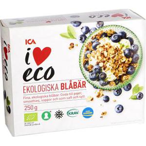 ICA I love eco Blåbär Fryst 250g KRAV