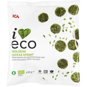 ICA I love eco Hackad spenat Fryst Ekologisk 450g