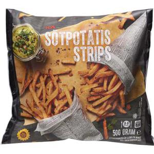 ICA Sötpotatis strips Fryst 500g