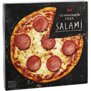 ICA Stenugnsbakad pizza Salami Fryst 350g
