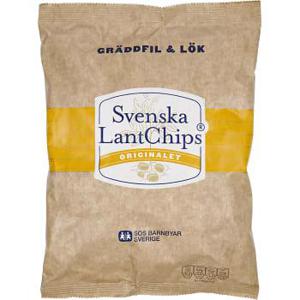 Lantchips Chips Gräddfil & Lök 200g Svenska