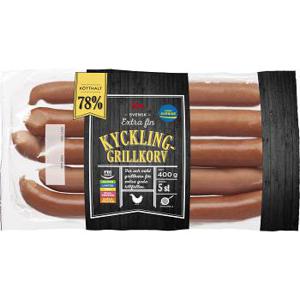 ICA Grillkorv Kyckling Extra fin 400g