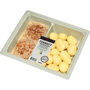 ICA Pannbiff med kokt kulpotatis & svampsås 400g