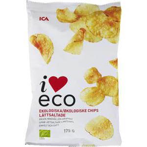 ICA I love eco Lättsaltade Chips 175g KRAV