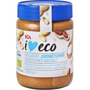 ICA I love eco Jordnötssmör Crunchy med havssalt 350g KRAV