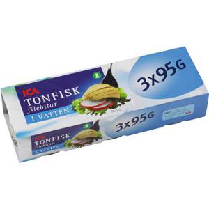 ICA Tonfisk i vatten 95g 3-p