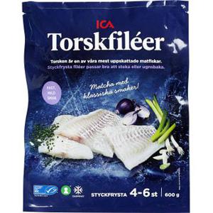 ICA Torskfiléer Fryst 600g