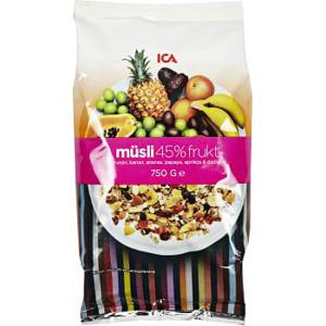 ICA Müsli 45% Frukt 750g