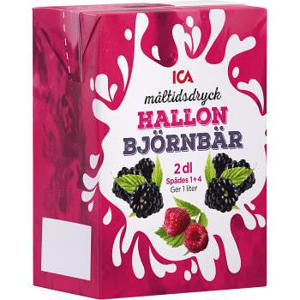 ICA Hallon björnbär måltidsdryck 2dl