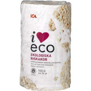 ICA I love eco Riskakor Lättsaltade Ekologisk 100g
