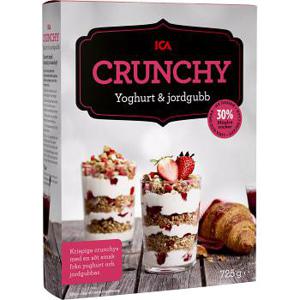 ICA Flingor Crunchy Yoghurt & jordgubb Mindre socker 725g