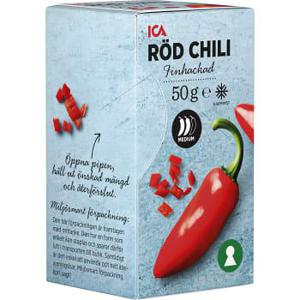 ICA Röd chili Hackad Fryst 50g