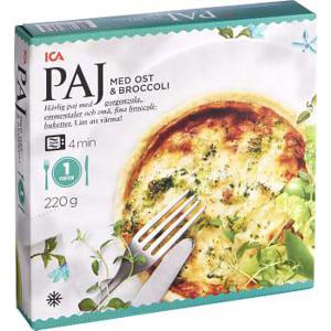 ICA Ost & broccolipaj Fryst 220g