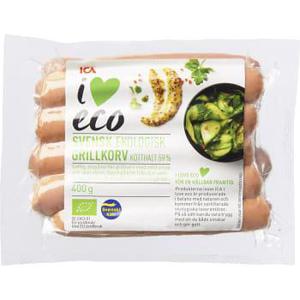 ICA I love eco Grillkorv Ekologisk 400g