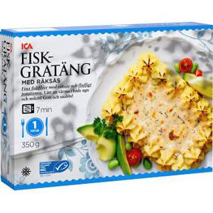 ICA Fiskgratäng räksås Fryst 350g